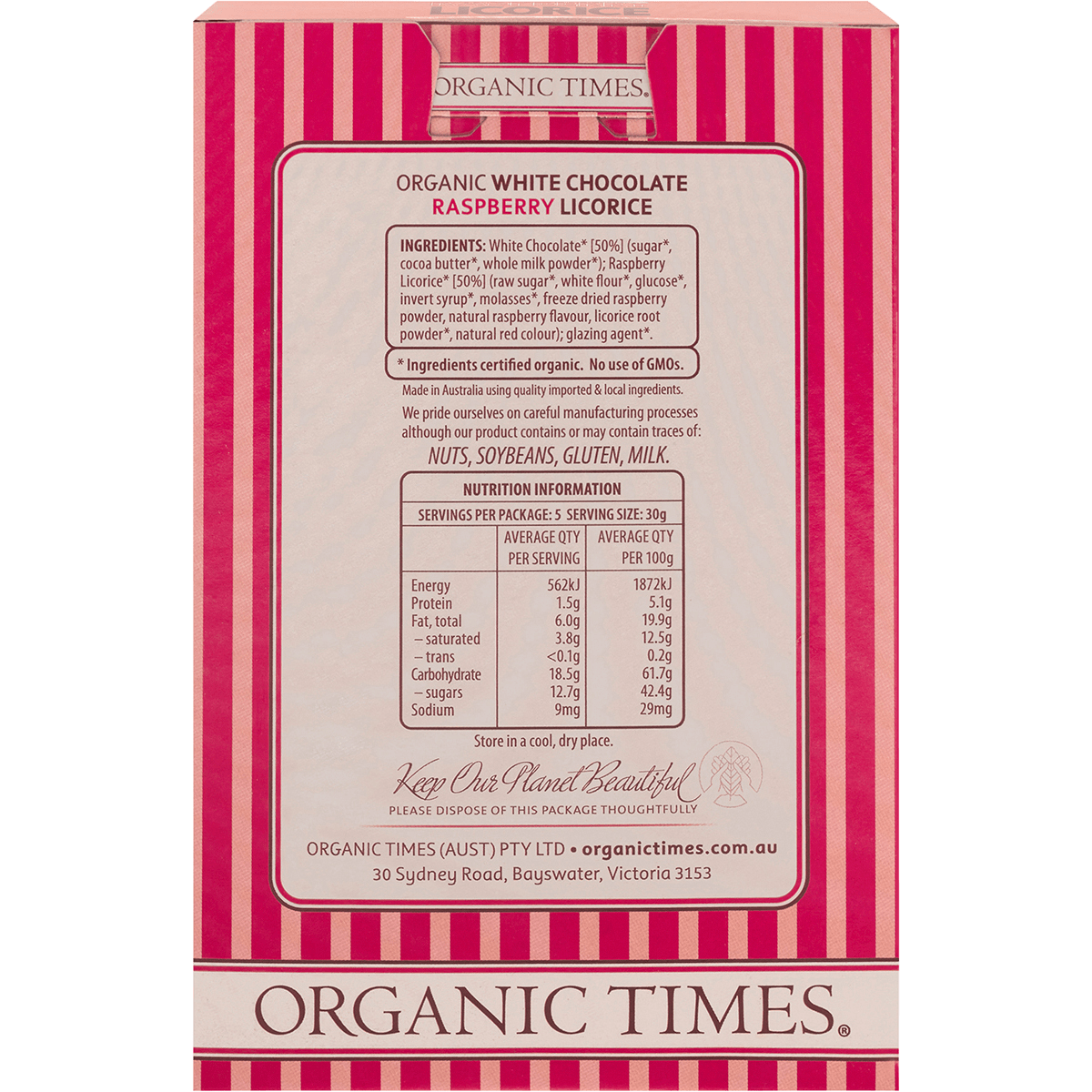 White Chocolate Raspberry Licorice