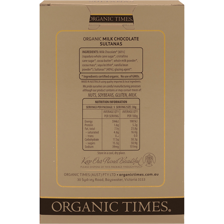 Milk Chocolate Sultanas