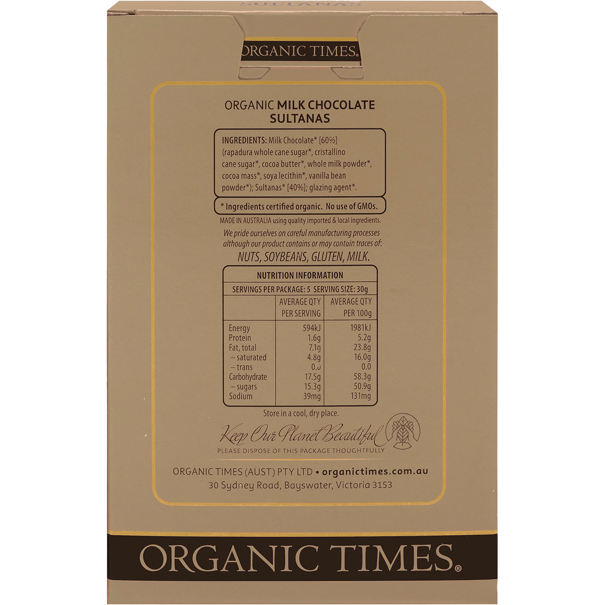 Milk Chocolate Sultanas