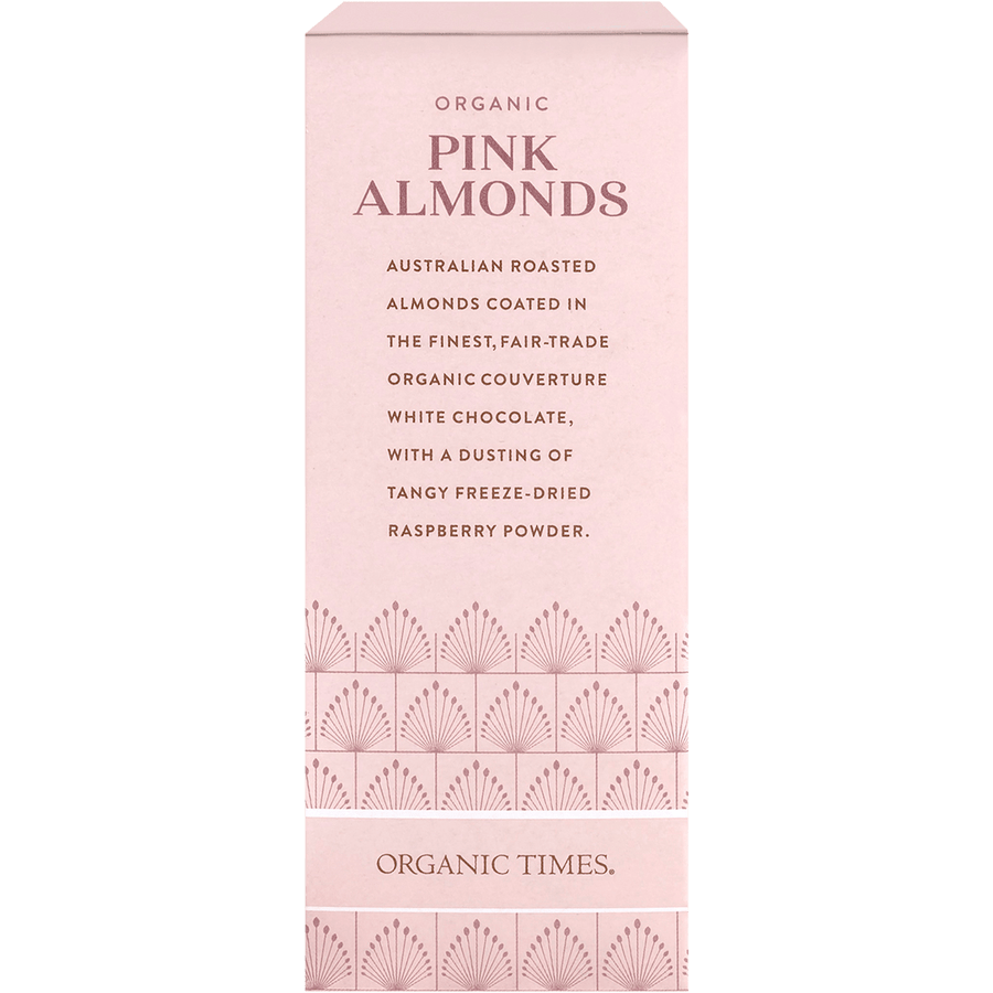 Pink Raspberry Dusted White Choc Almonds