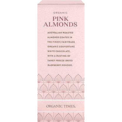 Pink Raspberry Dusted White Choc Almonds