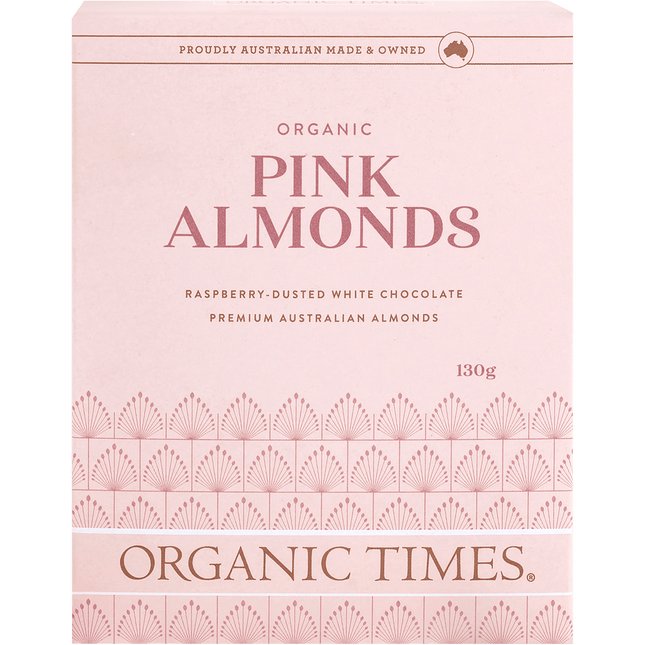 Pink Raspberry Dusted White Choc Almonds