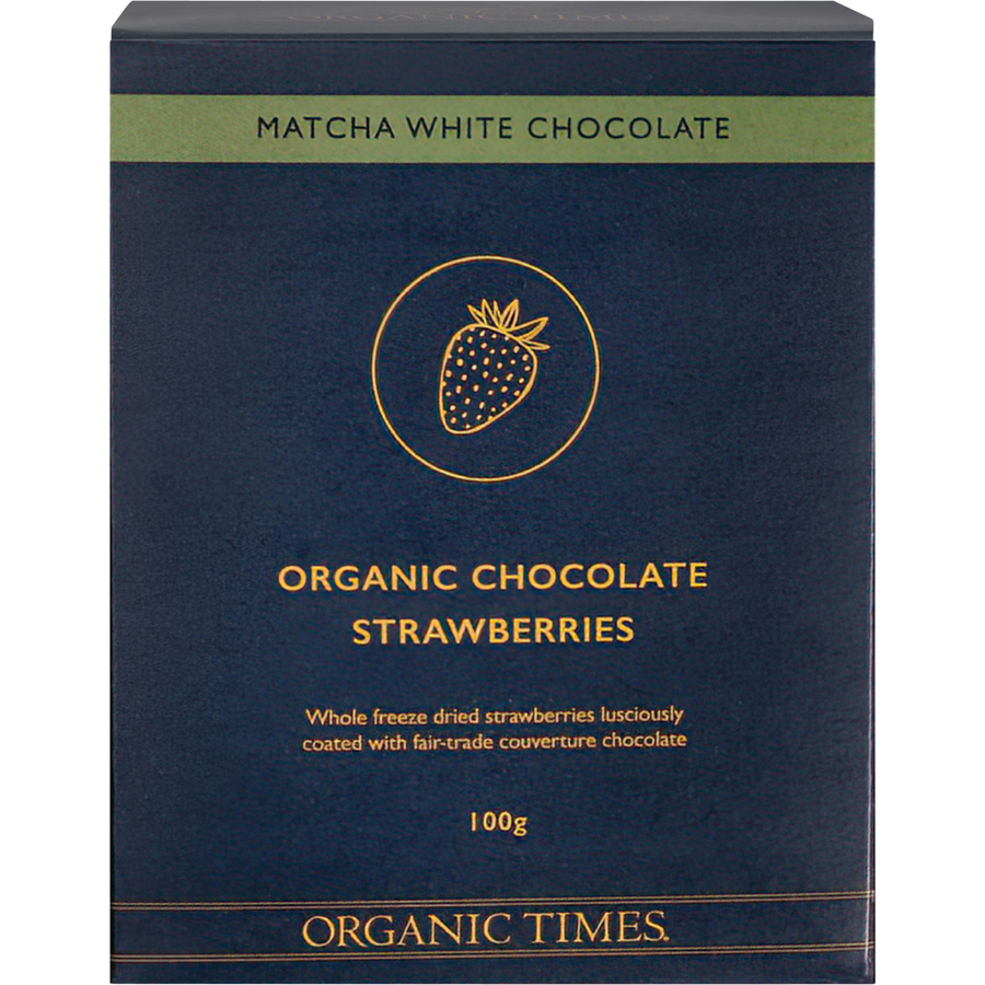 ORGANIC TIMES Matcha White Chocolate Strawberries