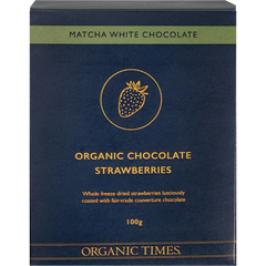 ORGANIC TIMES Matcha White Chocolate Strawberries