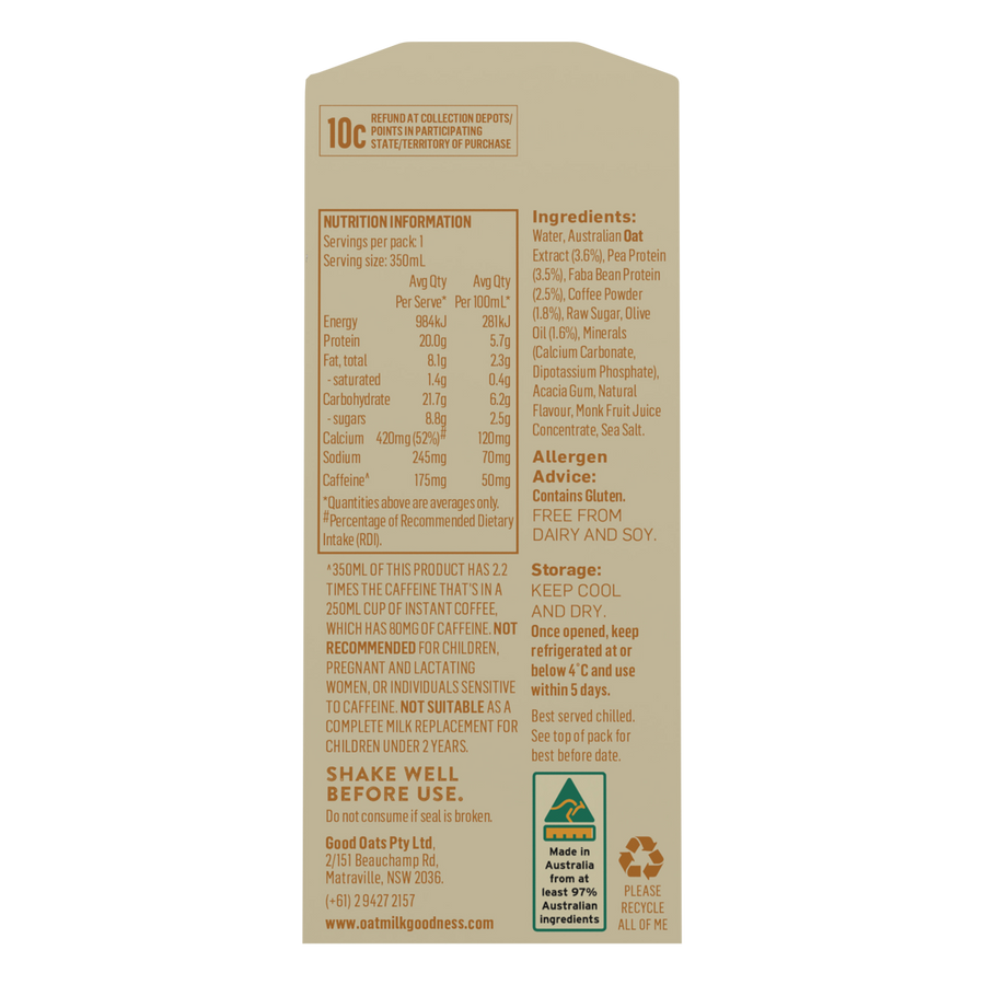 OMG Oat Milk Coffee Proatein