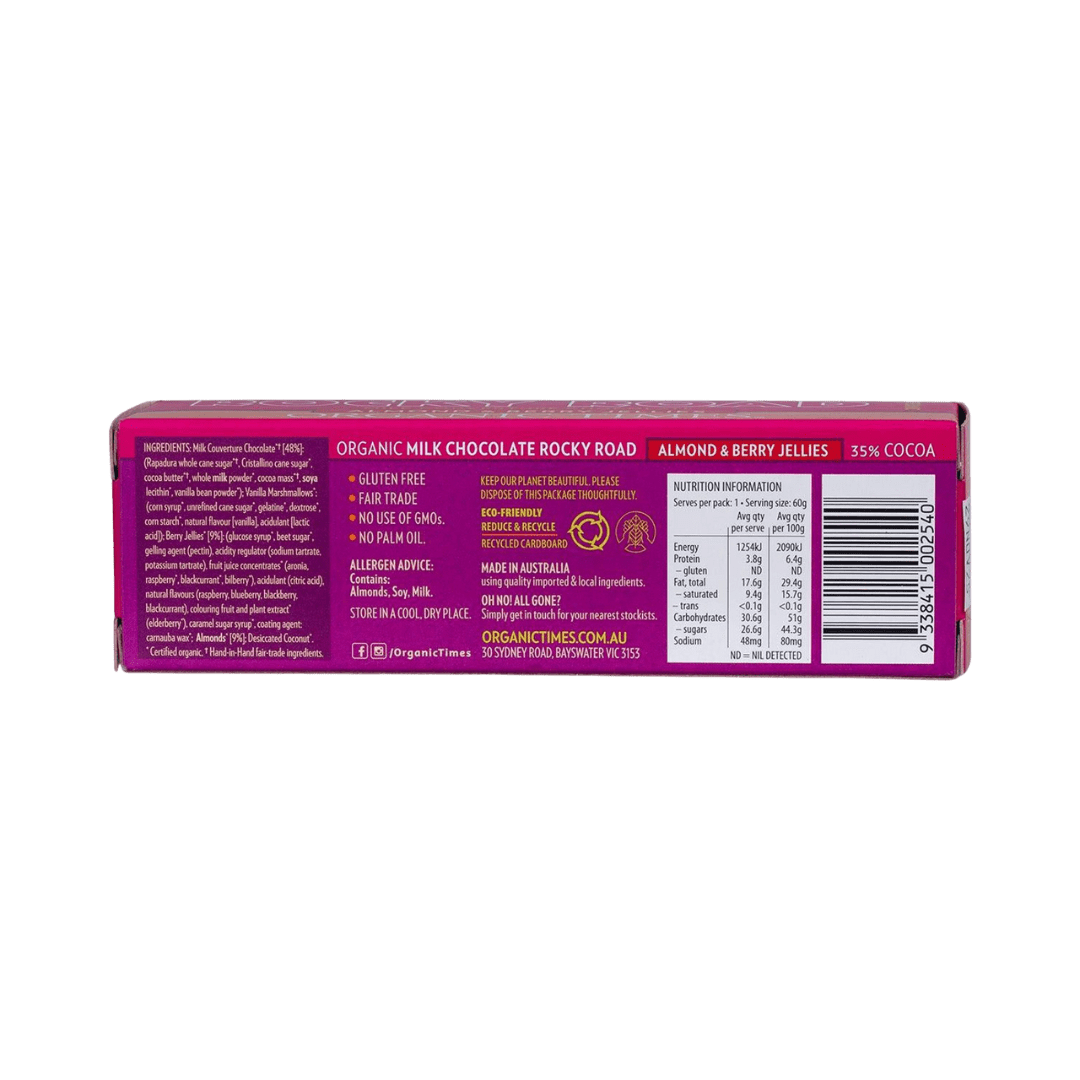 Organic Times Rocky Road Milk Chocolate 60g