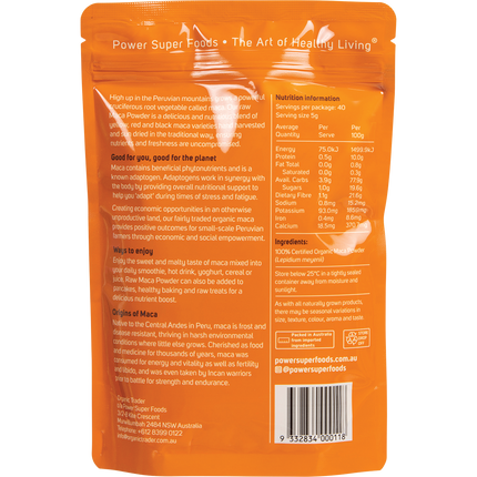 Organic black maca powder finely ground root powder