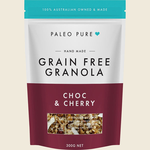 Paleo Pure Organic Grain Free Granola Choc & Cherry, 300g bag