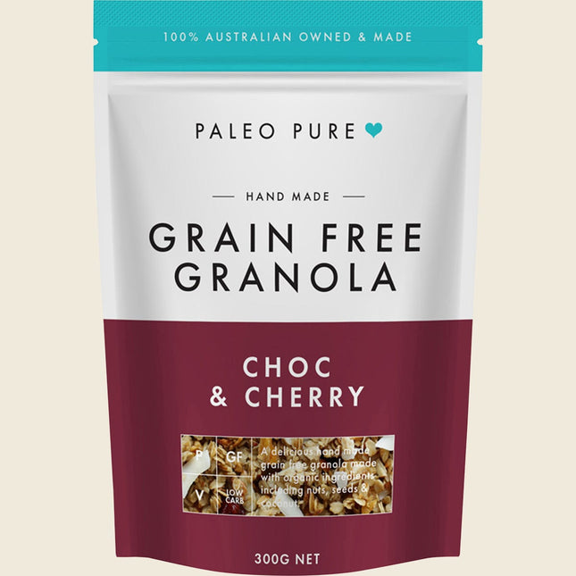 Paleo Pure Organic Grain Free Granola Choc & Cherry, 300g bag