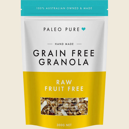 Paleo Pure Organic Grain Free Granola Raw Fruit Free 300g