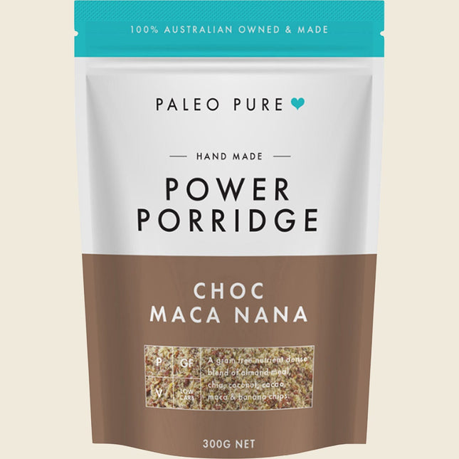 Paleo Pure Power Porridge Choc Maca Nana, 300g bag