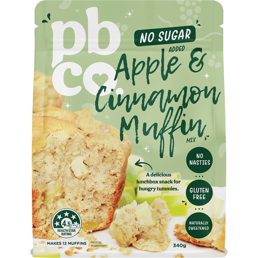 PBCo apple cinnamon muffin mix no sugar added keto friendly baking mix