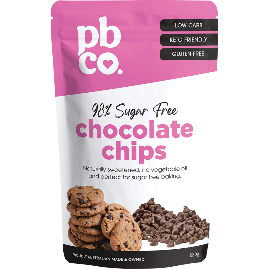 PBCo chocolate chips 98 percent sugar free keto baking ingredient