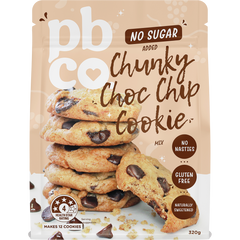 PBCo chunky choc chip cookie mix no sugar added keto baking mix