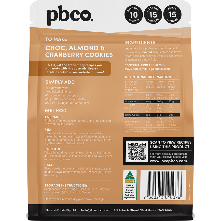 PBCo protein cookie base mix healthy baking mix for homemade cookies