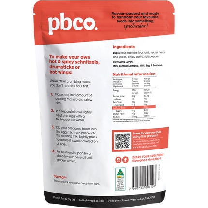 PBCo low carb crumb hot and spicy crunchy coating mix