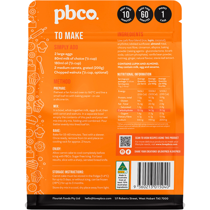 PBCo carrot cake mix low carb healthy dessert baking mix