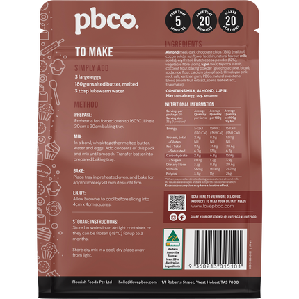 PBCo double choc brownie low carb chocolate baking mix