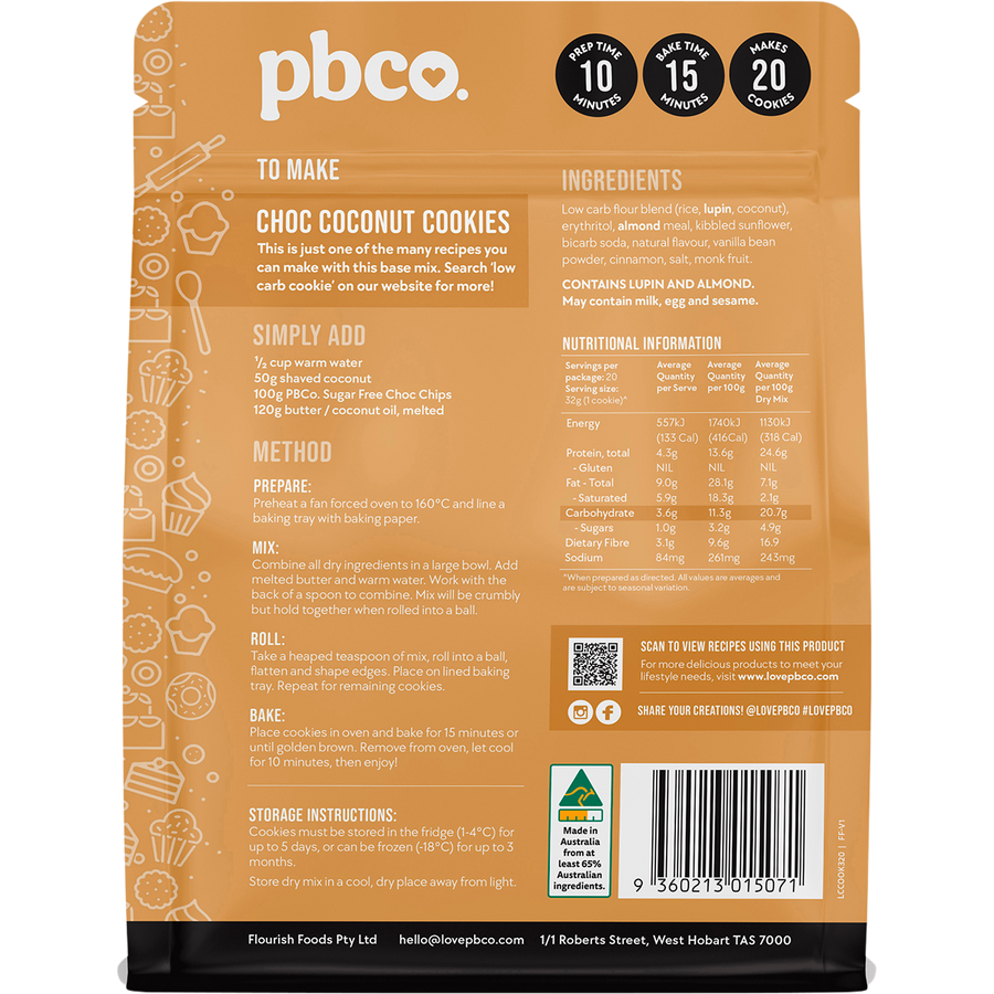PBCo cookie mix low carb healthy cookie baking mix