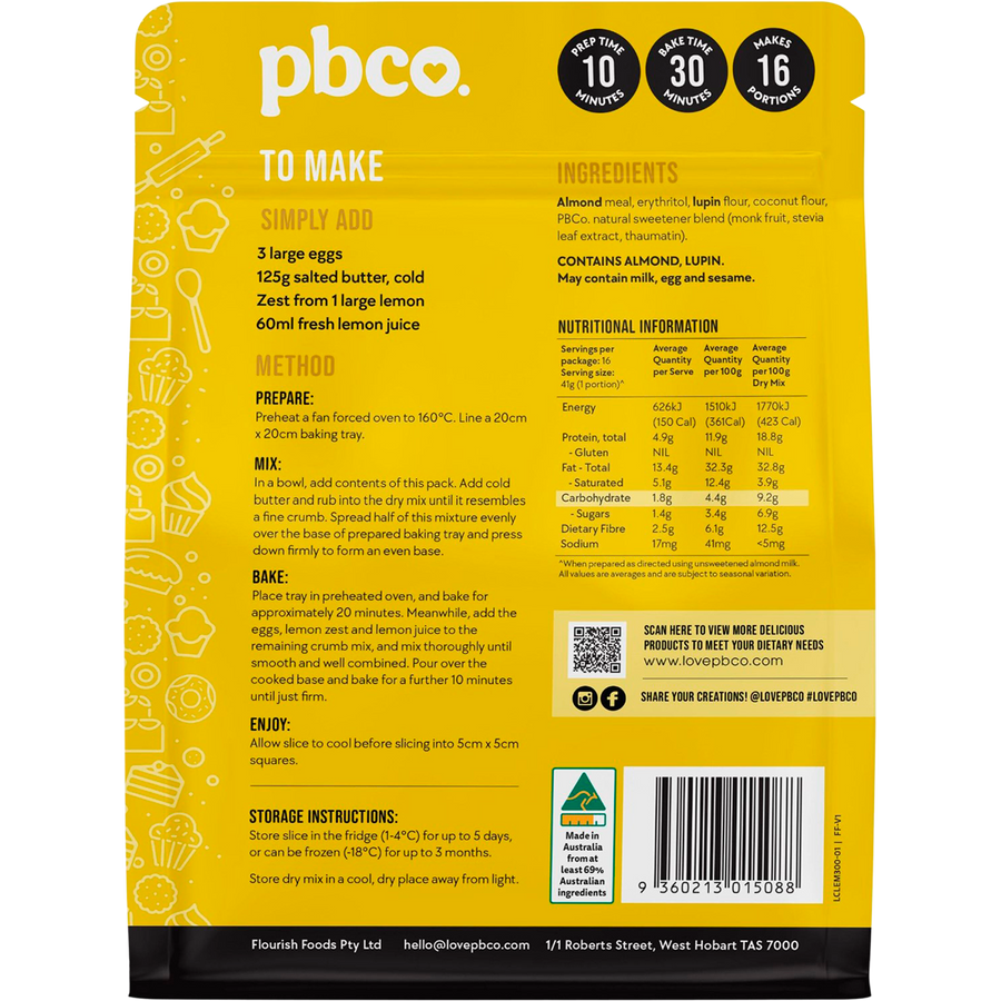 PBCo lemon slice low carb healthy dessert baking mix
