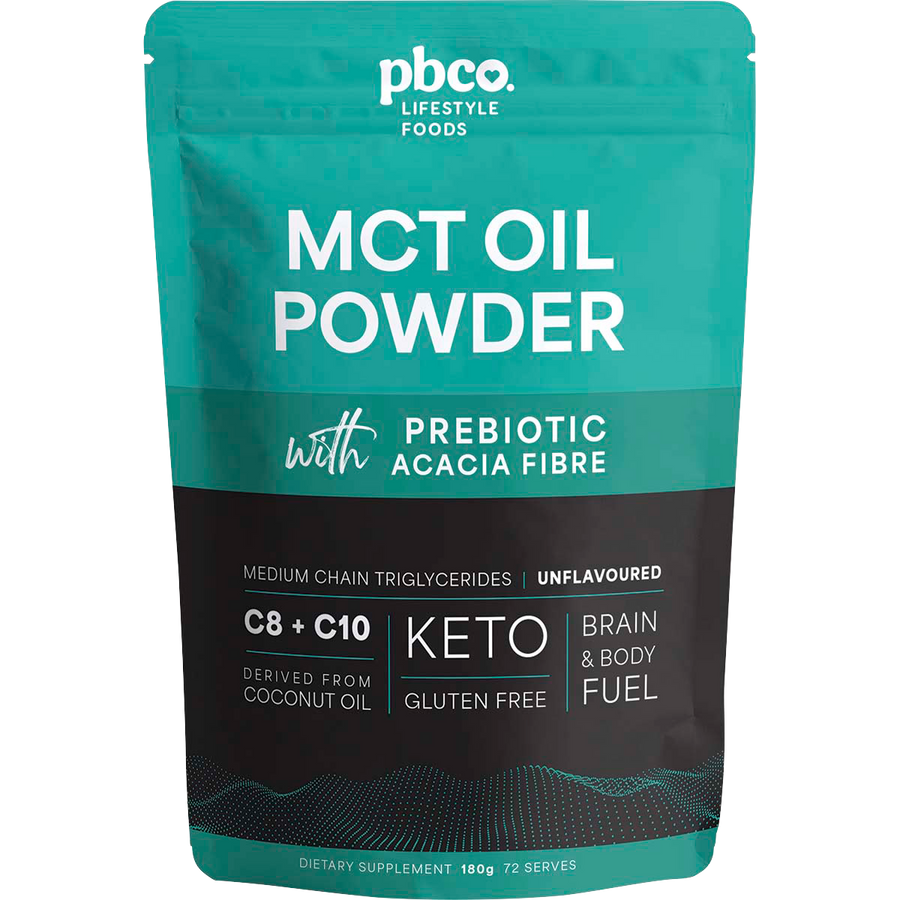 PBCo MCT oil powder unflavoured keto energy supplement for smoothies and baking