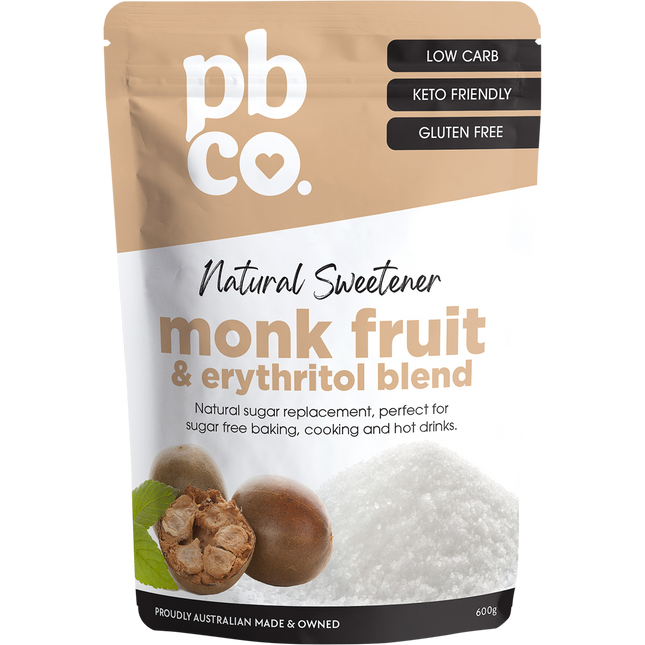 PBCo monk fruit and erythritol blend natural sweetener keto sugar alternative