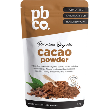 PBCo organic cacao powder raw superfood chocolate powder