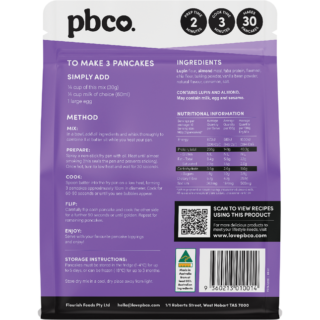 PBCo protein pancakes mix plant protein healthy pancake baking mix