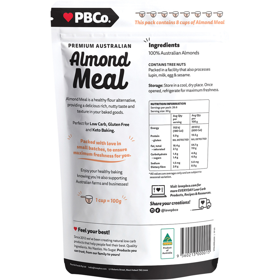 PBCo premium Australian almond meal for keto and paleo baking