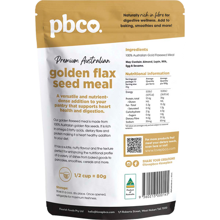 PBCo premium Australian golden flax seed meal keto paleo baking ingredient