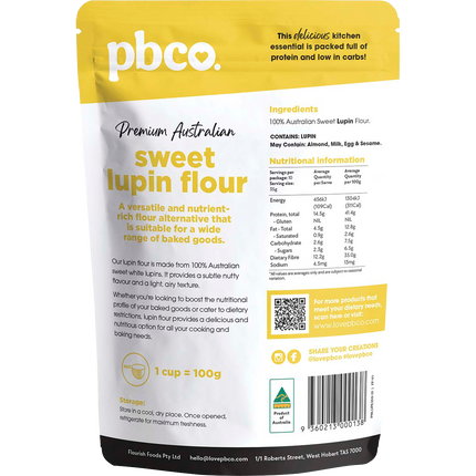 PBCo premium Australian sweet lupin flour keto and paleo baking ingredient
