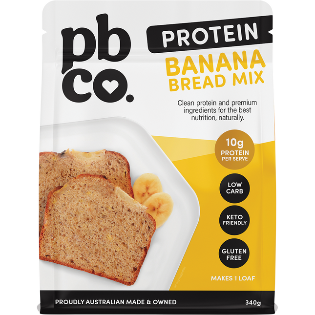 PBCo protein banana bread plant protein healthy baking mix