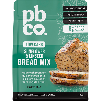 PBCo sunflower and linseed bread mix low carb keto friendly baking mix