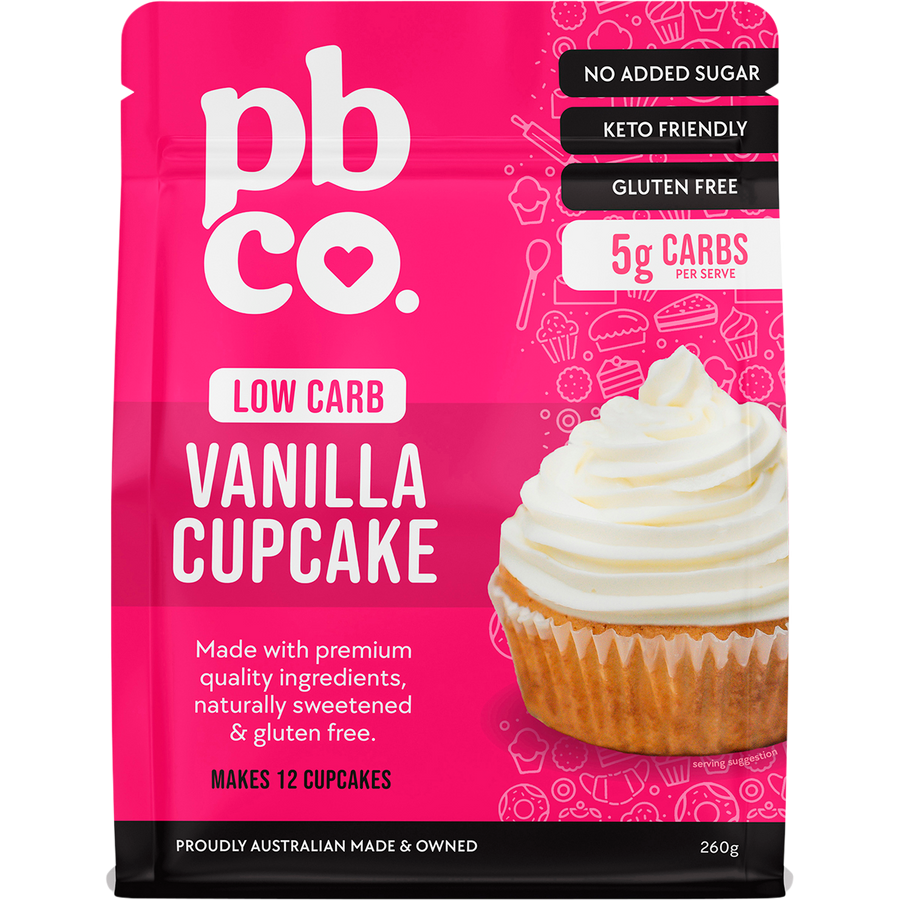 PBCo vanilla cupcake mix low carb keto friendly baking mix