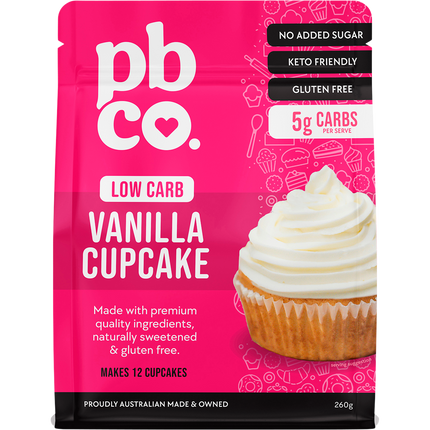 PBCo vanilla cupcake mix low carb keto friendly baking mix
