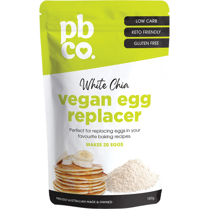 PBCo vegan egg replacer with organic chia plant based baking ingredient