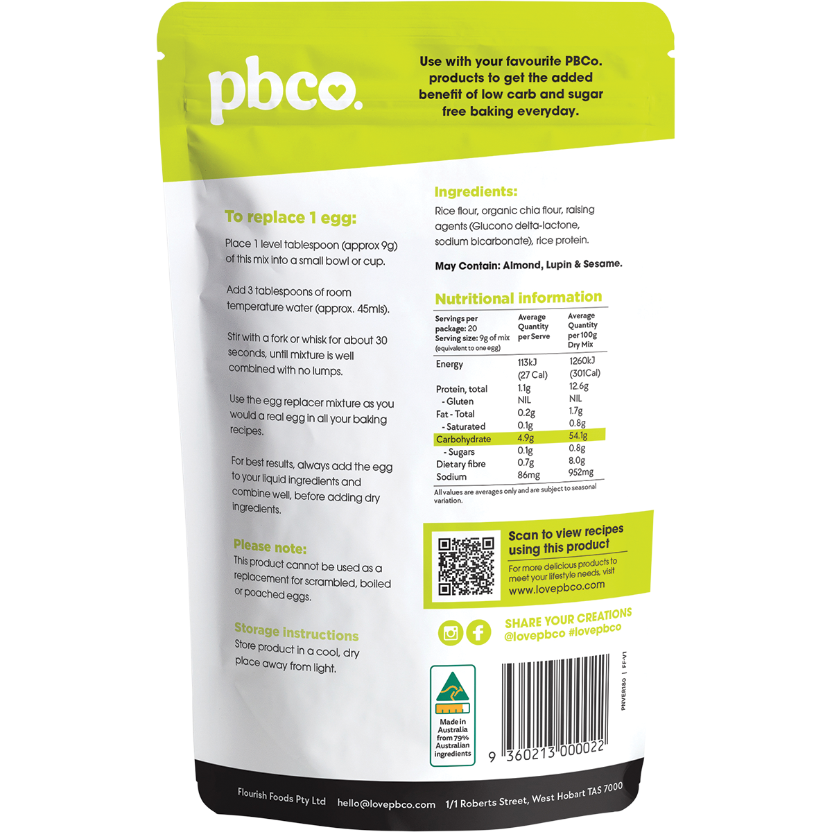 Vegan Egg Replacer with Organic Chia