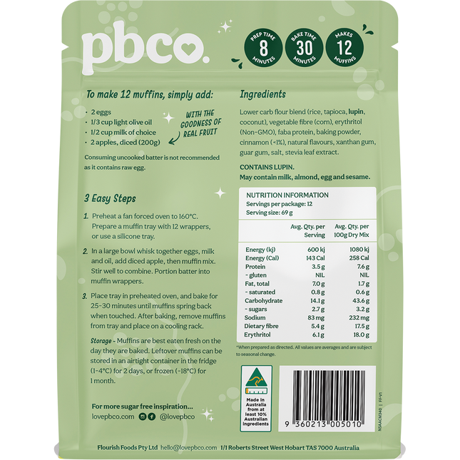 Apple Cinnamon Muffin Mix No Sugar Added