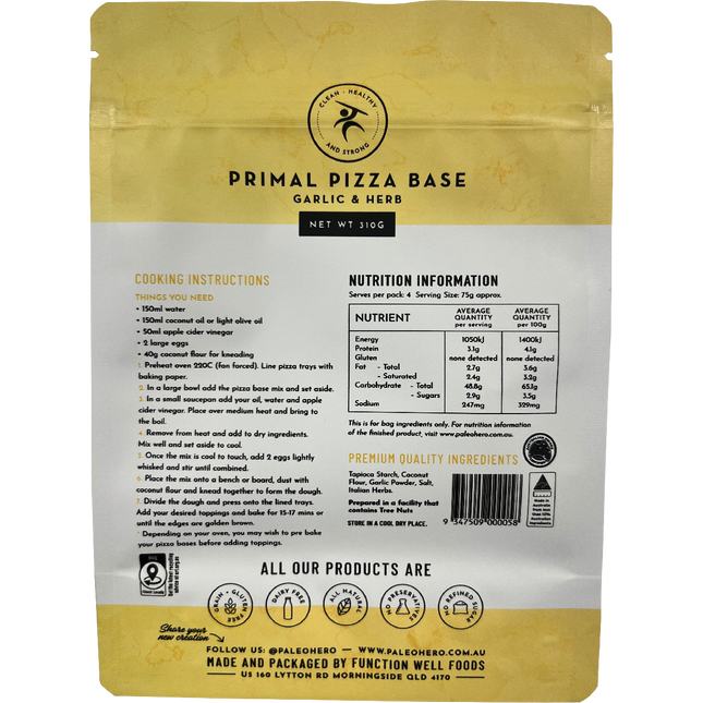 Primal Pizza Base Mix Garlic & Herb