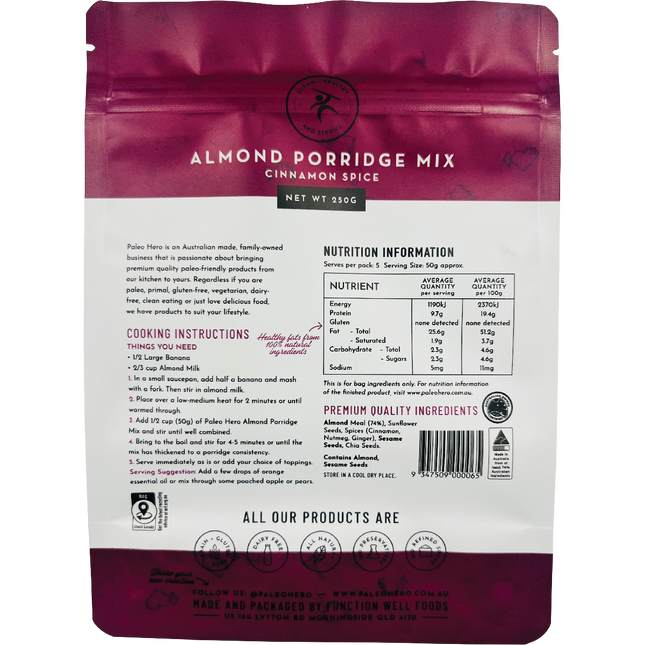 Almond Porridge Mix Cinnamon Spice