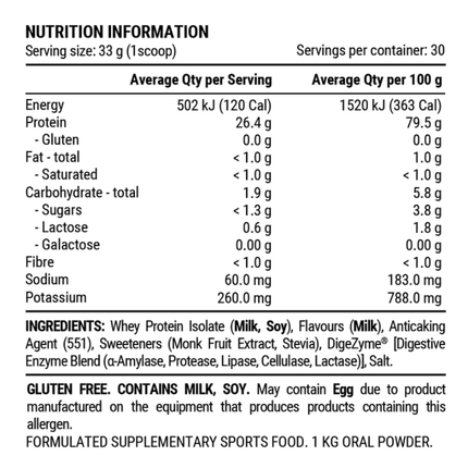 Pillar Performance NZ Grass Fed Isolate Vanilla