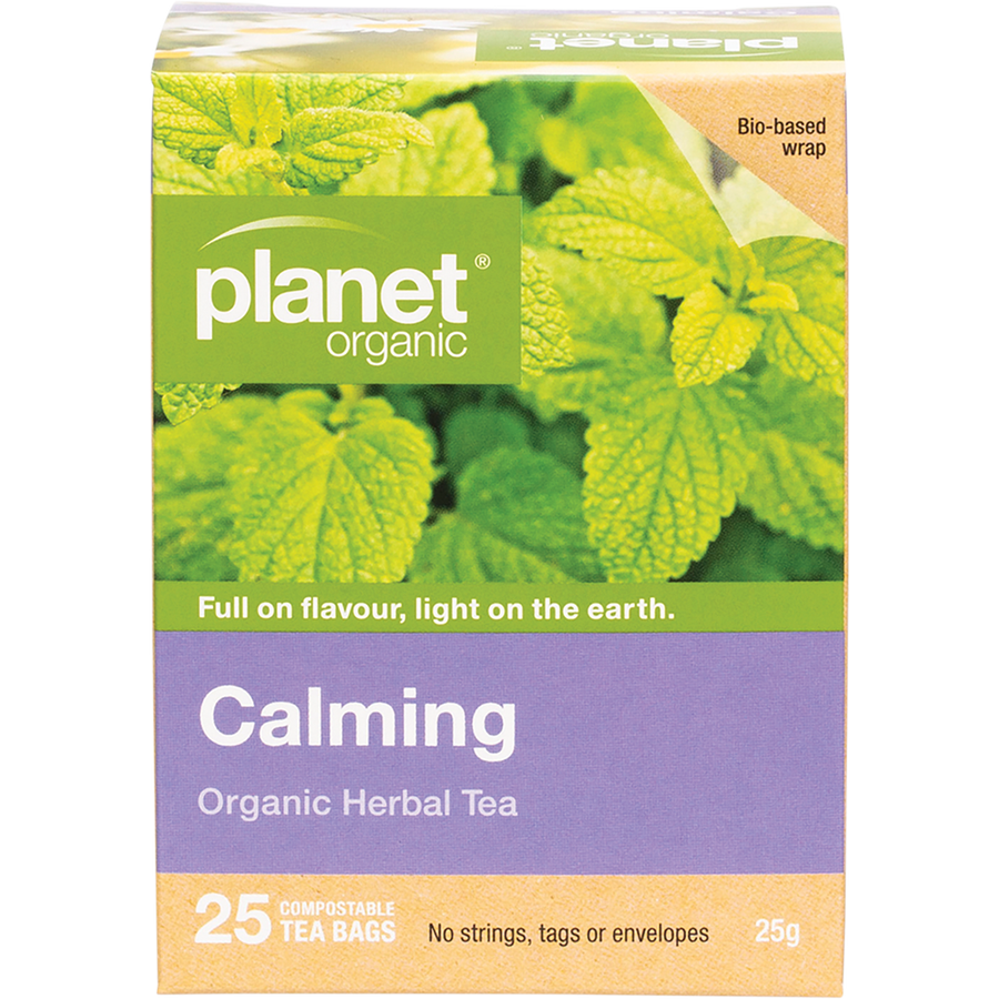 Calming herbal tea bags by Planet Organic