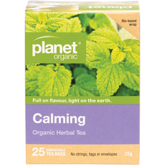 Calming herbal tea bags by Planet Organic