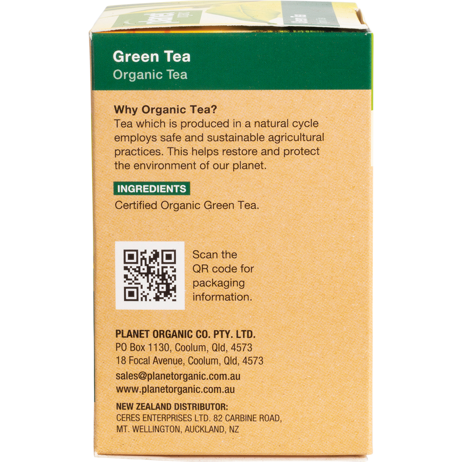 Green tea herbal bags packed in eco-friendly box