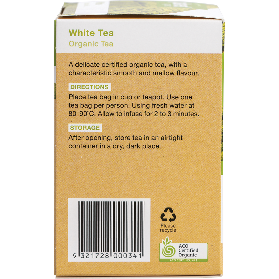 White tea herbal tea bags by Planet Organic