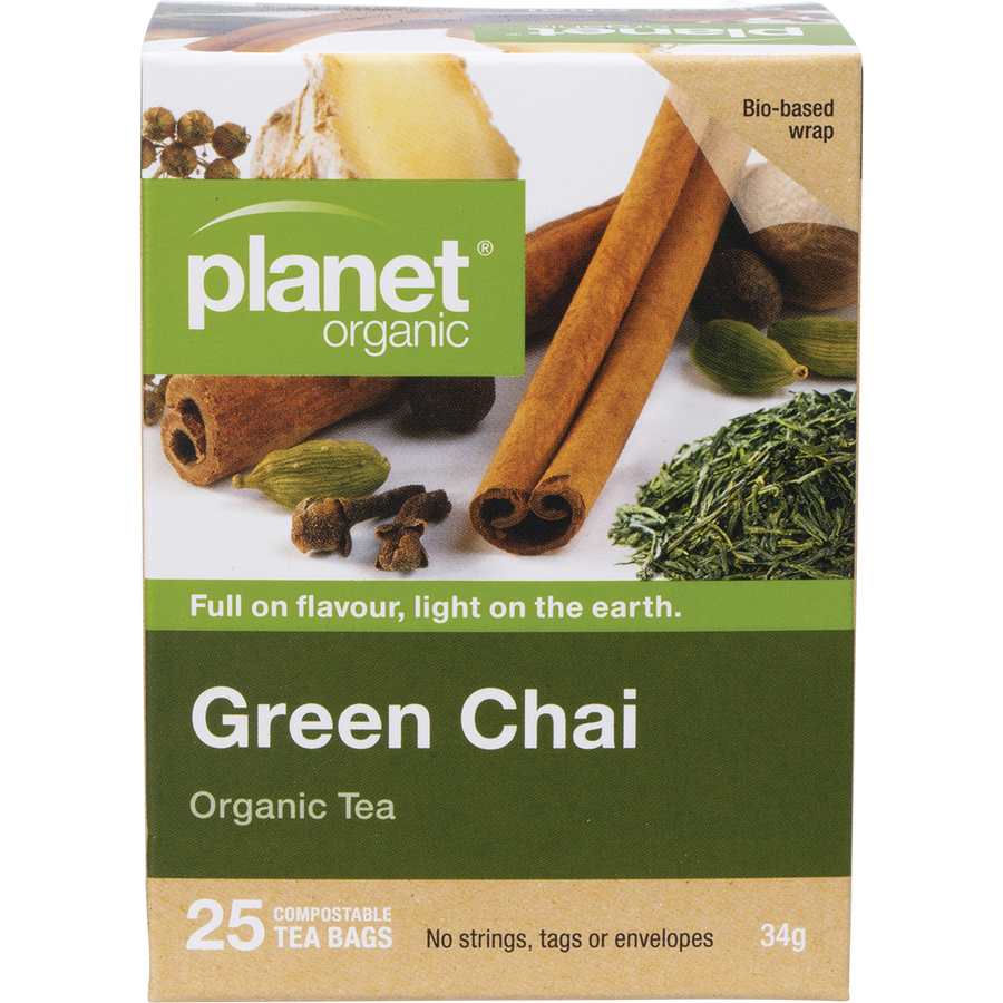 Planet Organic herbal tea Green Chai tea bags