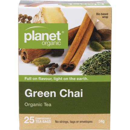 Planet Organic herbal tea Green Chai tea bags