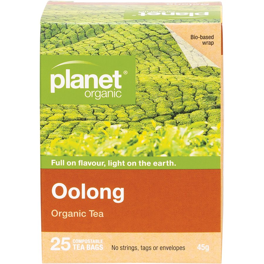 Planet Organic Oolong Herbal Tea Bags in packaging