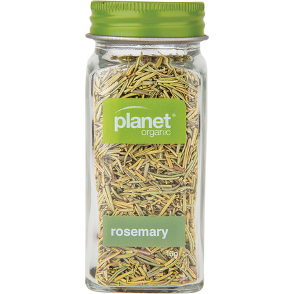 Planet Organic Rosemary dried herb in a clear package