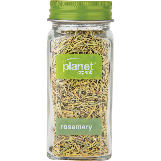 Planet Organic Rosemary dried herb in a clear package